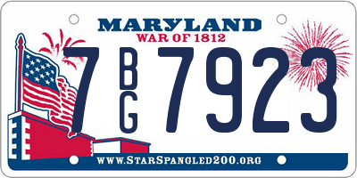 MD license plate 7BG7923
