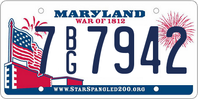 MD license plate 7BG7942