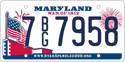 MD license plate 7BG7958