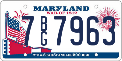 MD license plate 7BG7963