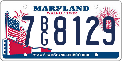 MD license plate 7BG8129