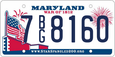 MD license plate 7BG8160