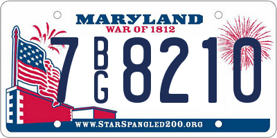 MD license plate 7BG8210