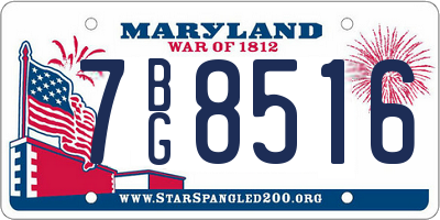 MD license plate 7BG8516