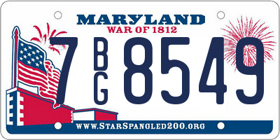 MD license plate 7BG8549