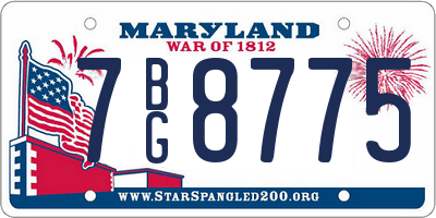 MD license plate 7BG8775