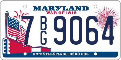MD license plate 7BG9064