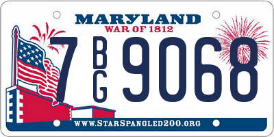 MD license plate 7BG9068