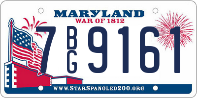 MD license plate 7BG9161