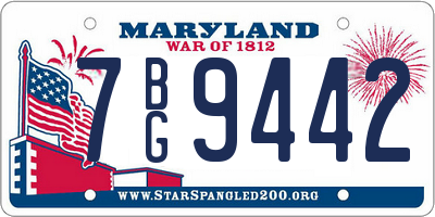 MD license plate 7BG9442