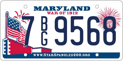 MD license plate 7BG9568