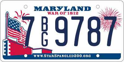 MD license plate 7BG9787