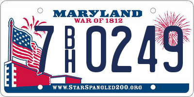 MD license plate 7BH0249
