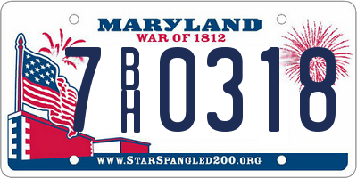 MD license plate 7BH0318