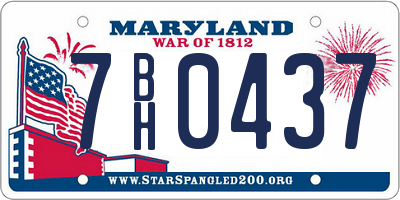 MD license plate 7BH0437
