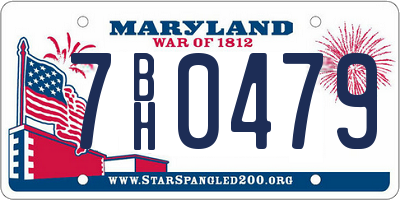 MD license plate 7BH0479