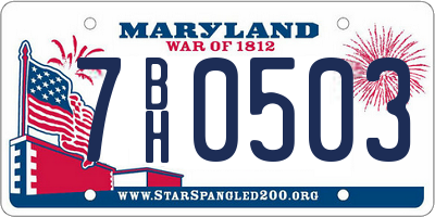 MD license plate 7BH0503