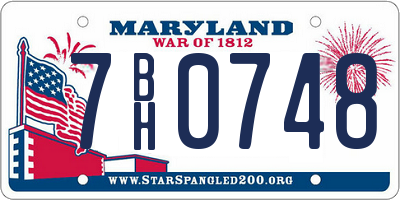 MD license plate 7BH0748