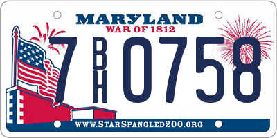 MD license plate 7BH0758
