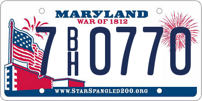 MD license plate 7BH0770