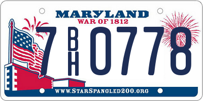 MD license plate 7BH0778