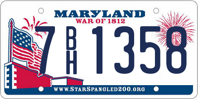 MD license plate 7BH1358