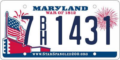 MD license plate 7BH1431