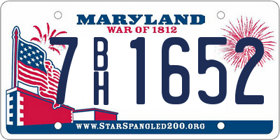 MD license plate 7BH1652