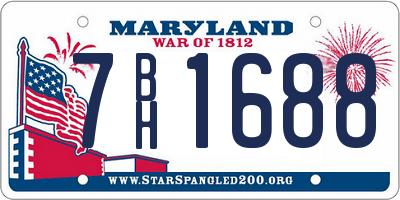 MD license plate 7BH1688