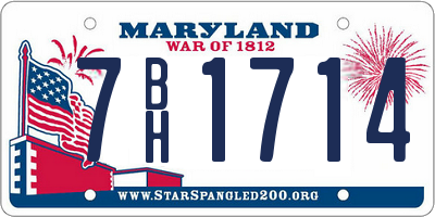 MD license plate 7BH1714
