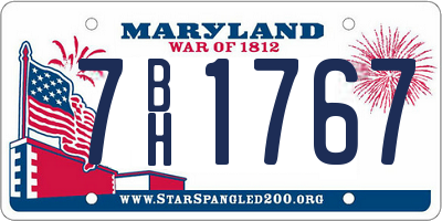 MD license plate 7BH1767