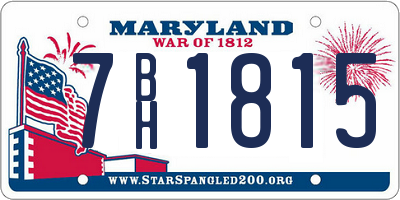 MD license plate 7BH1815
