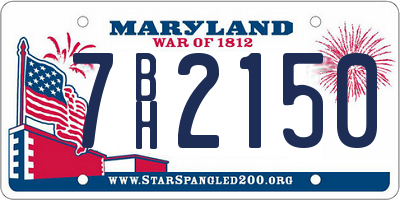 MD license plate 7BH2150