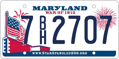 MD license plate 7BH2707