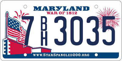 MD license plate 7BH3035