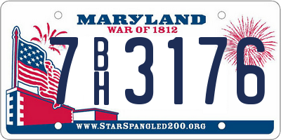 MD license plate 7BH3176
