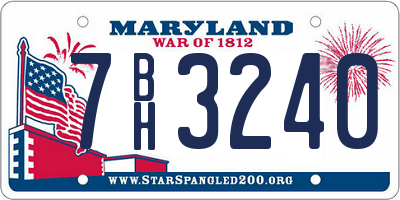 MD license plate 7BH3240