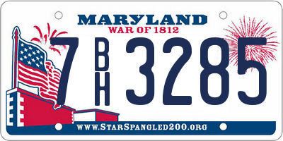 MD license plate 7BH3285