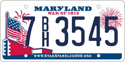 MD license plate 7BH3545