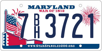 MD license plate 7BH3721