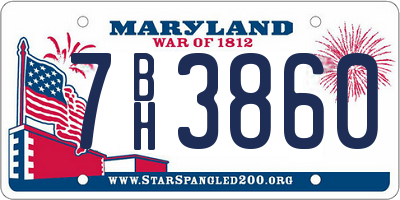 MD license plate 7BH3860