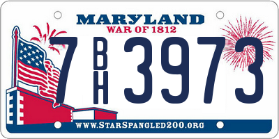 MD license plate 7BH3973