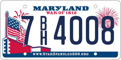 MD license plate 7BH4008