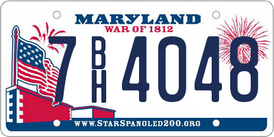 MD license plate 7BH4048