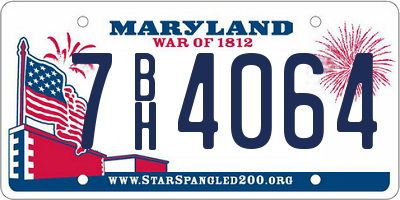 MD license plate 7BH4064
