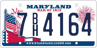 MD license plate 7BH4164