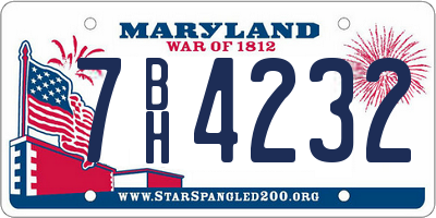 MD license plate 7BH4232