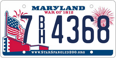 MD license plate 7BH4368