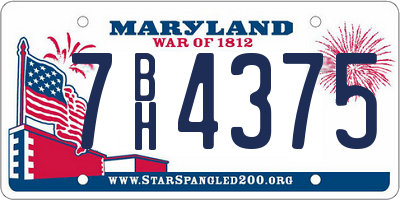 MD license plate 7BH4375