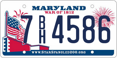 MD license plate 7BH4586